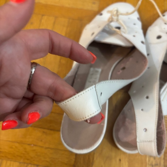 rare white leather slides holy Perry Ellis Portfolio * - Picture 2 of 7